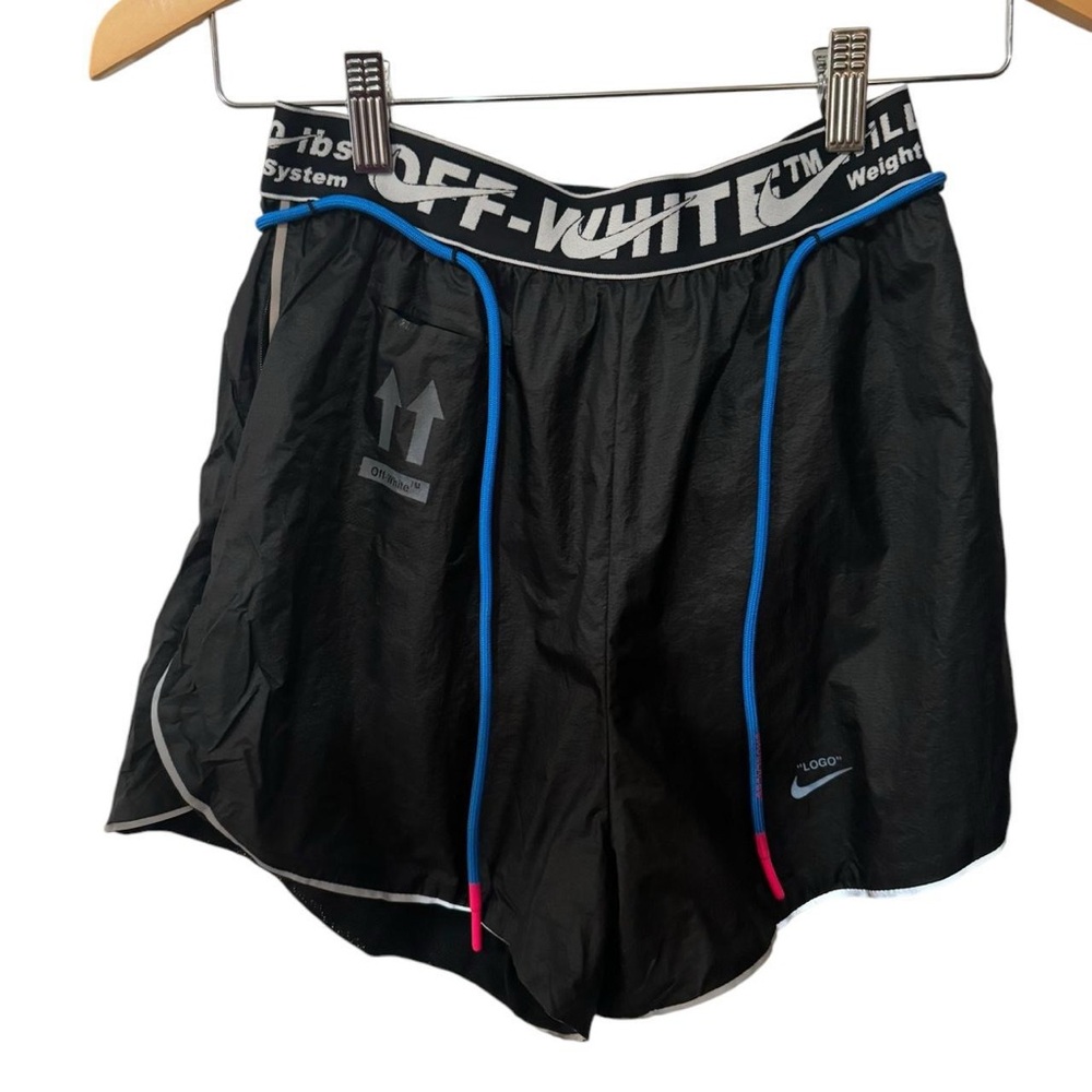 Off-White X Nike limited edition athletic shorts with laces accessory